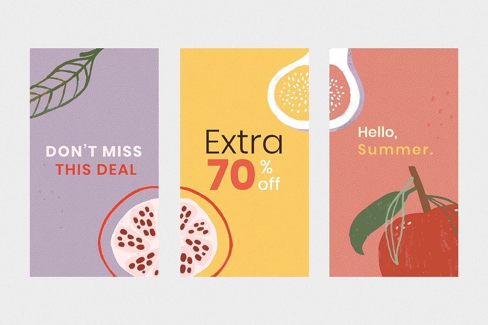 Online summer sale promotion template set vector