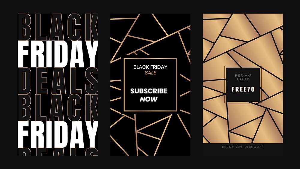 Mosaic luxurious vector Black Friday sale ad social banner