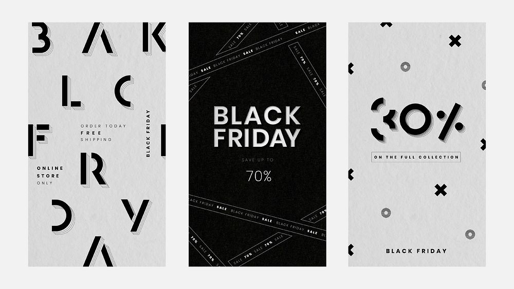 Black Friday vector sales announcement ad banner collection