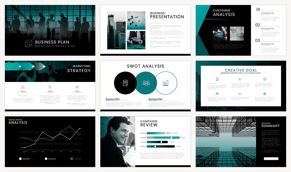 Business presentation template vector set