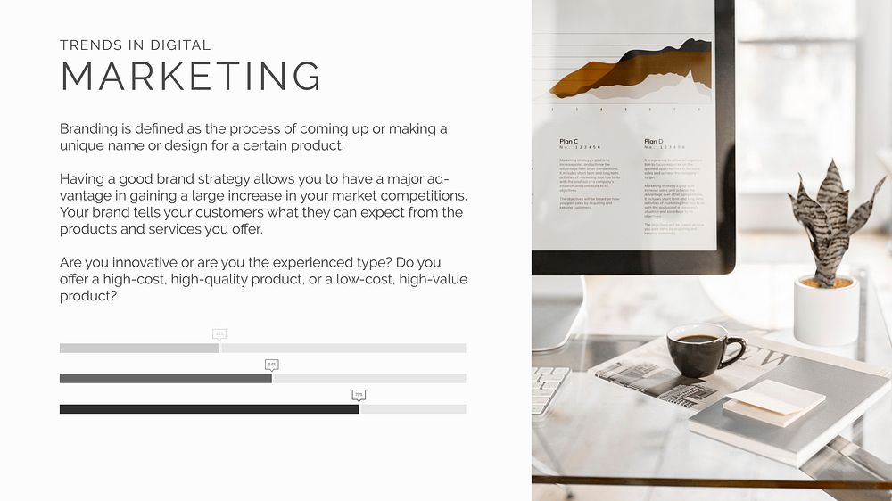 Digital marketing vector presentation editable template