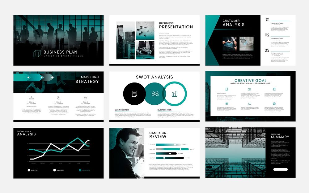 Business strategy psd presentation editable template