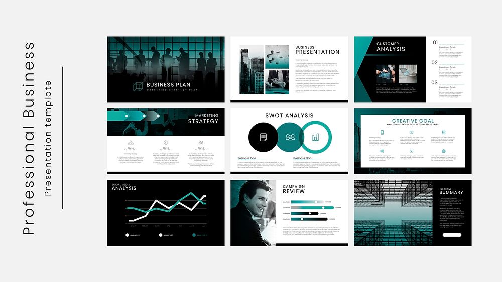 Business presentation psd editable template set