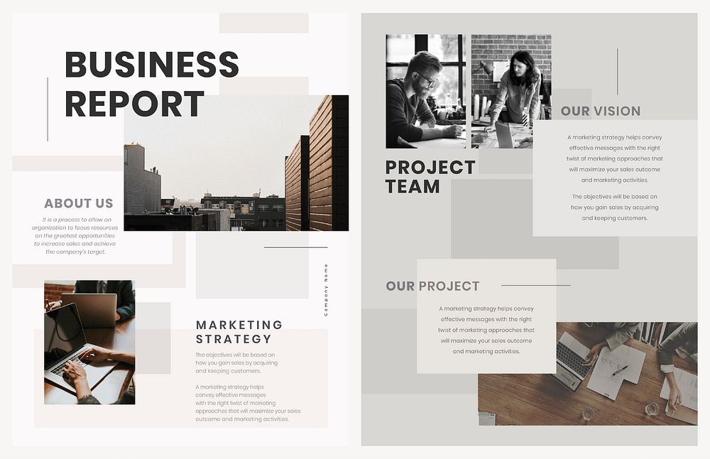 Business flyer template psd for annual report set