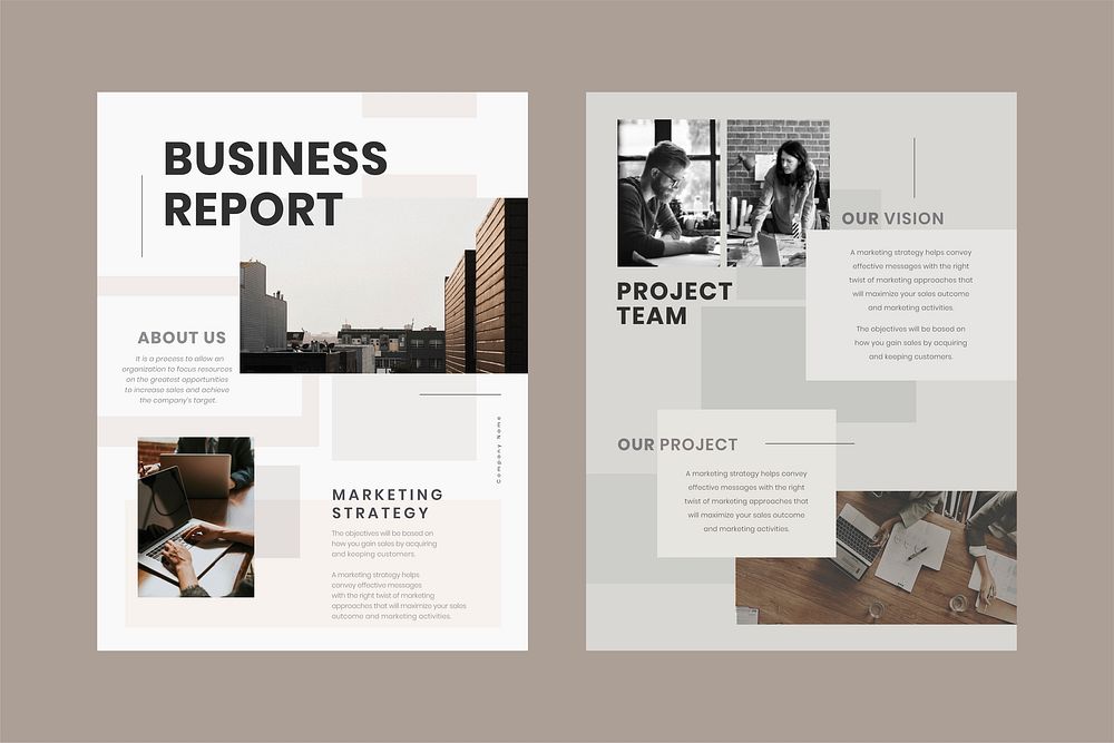 Business report psd flyer editable template 