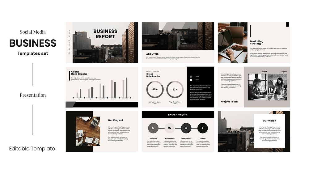 Business marketing plan psd editable templates