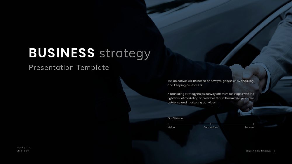 Business strategy vector presentation editable template
