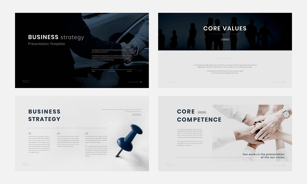 Business strategy vector presentation editable templates