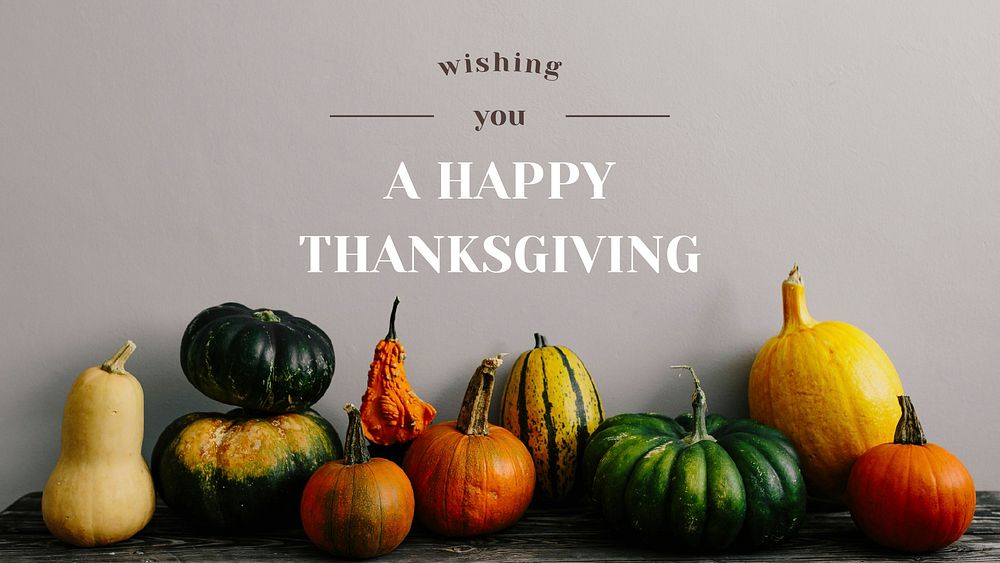 Thanksgiving greeting vector template pumpkin blog banner