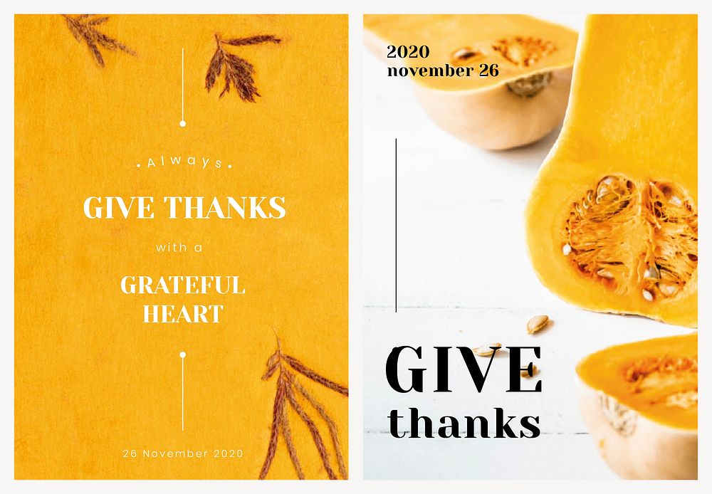 Greeting card template vector for thanksgiving