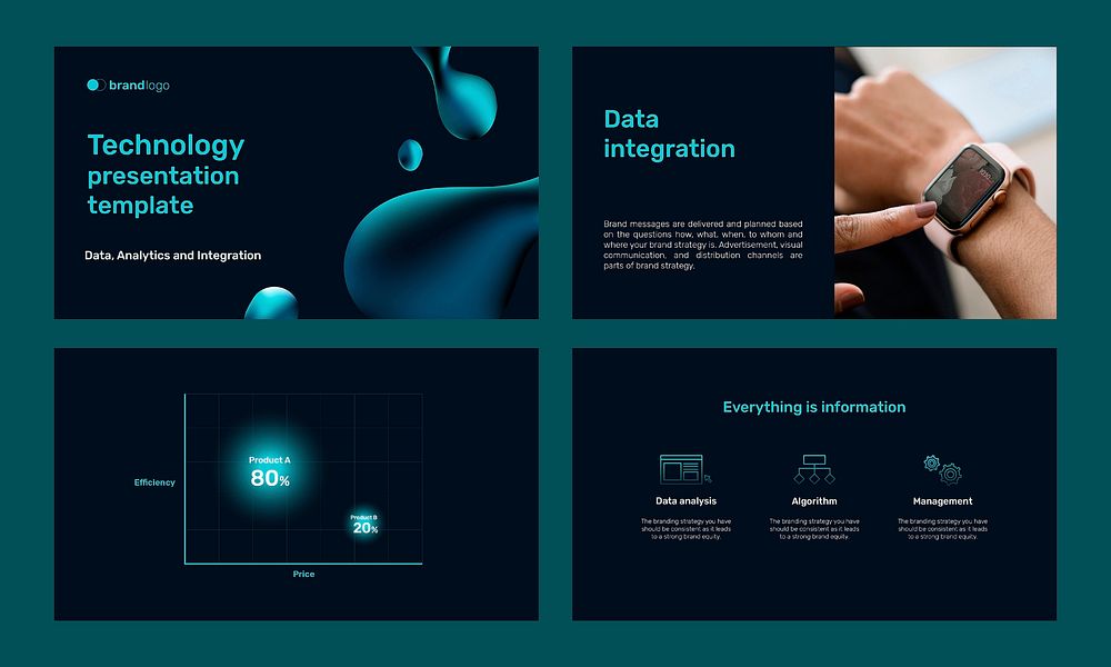 Technology presentation template psd collection