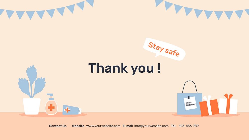Thank you psd template stay safe in new normal