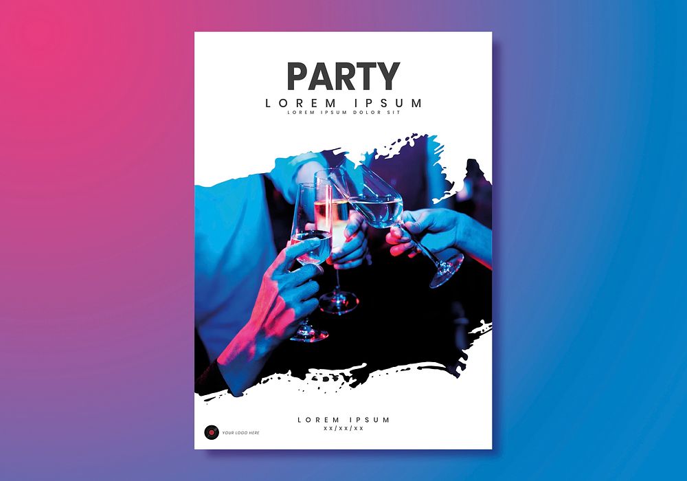 White party poster template vector
