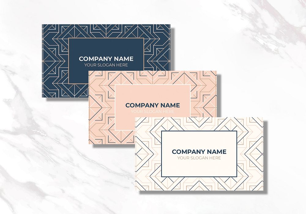 Geometric patterned business card vectors collection