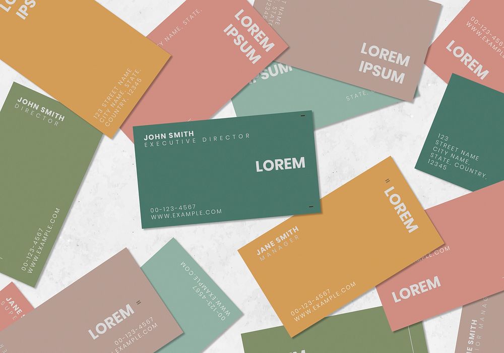 Earth tone business card vectors collection