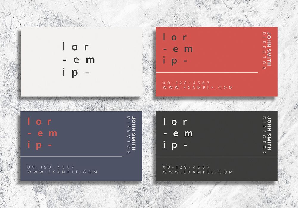 Bold color business card vectors collection