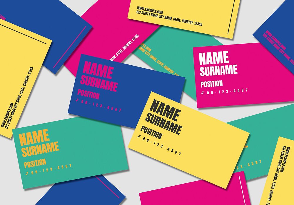 Colorful business card vectors collection