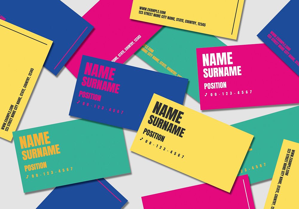Colorful business card vectors collection Free Vector rawpixel