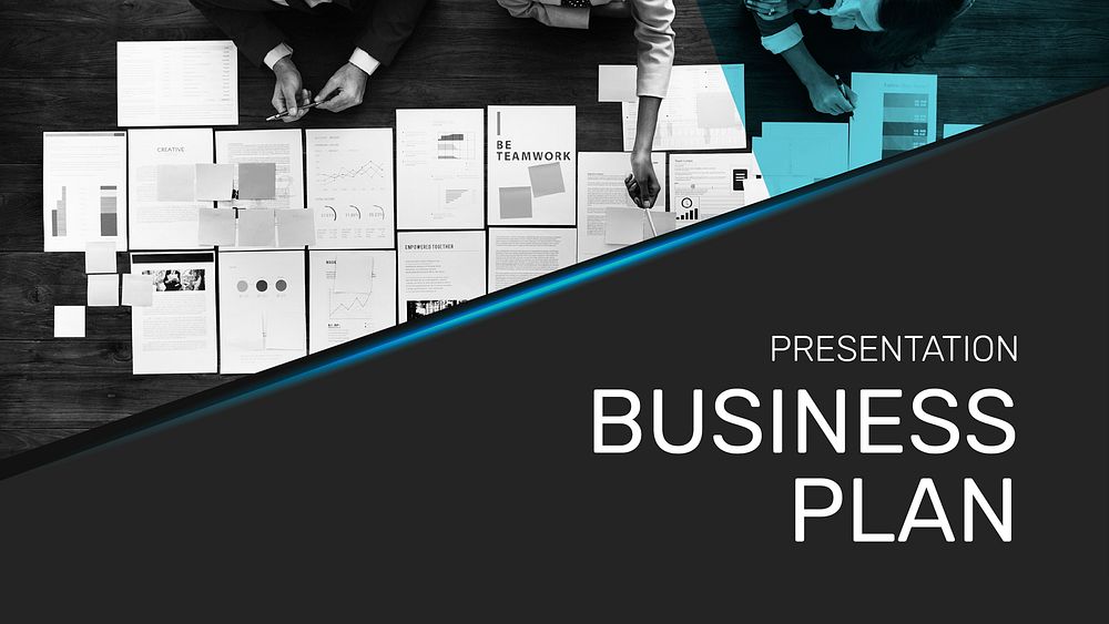 Business plan presentation template psd cover page