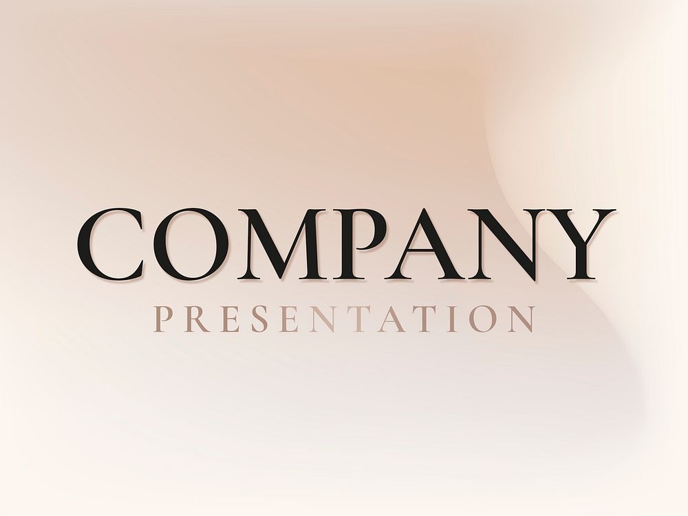 Company presentation slide template psd in classy gradient beige