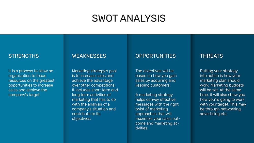 SWOT Analysis presentation template vector for business