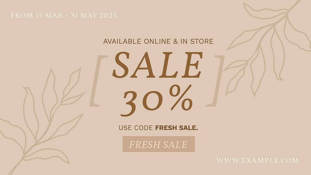 Sale template vector earth tone for blog banner
