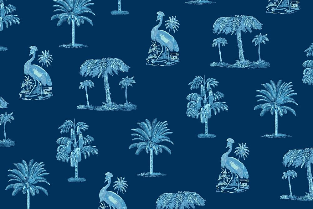 Tropical pattern psd summer background in blue tone