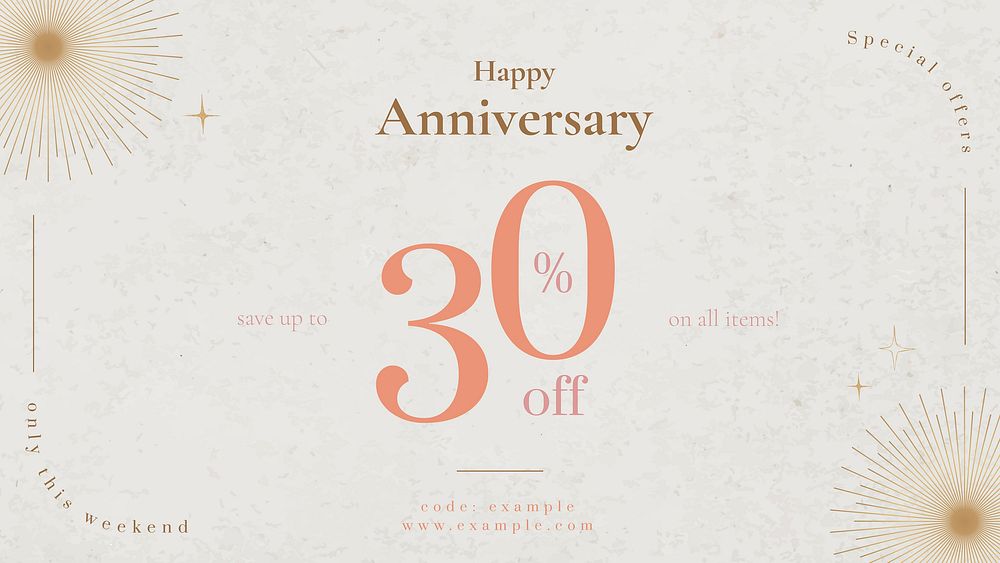 Anniversary sale ad template vector for social media post