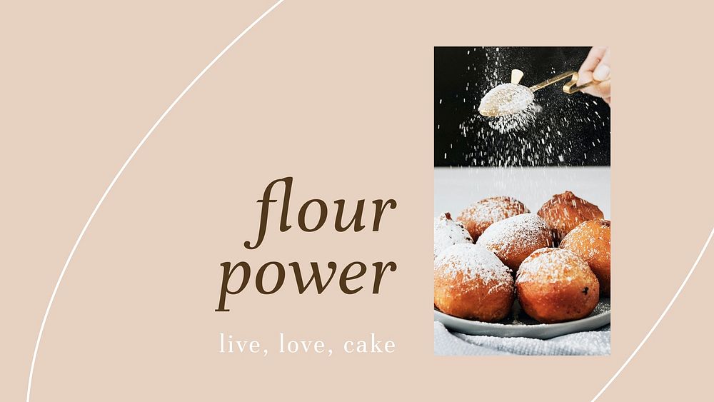 Flour powder psd presentation template for bakery and cafe marketing