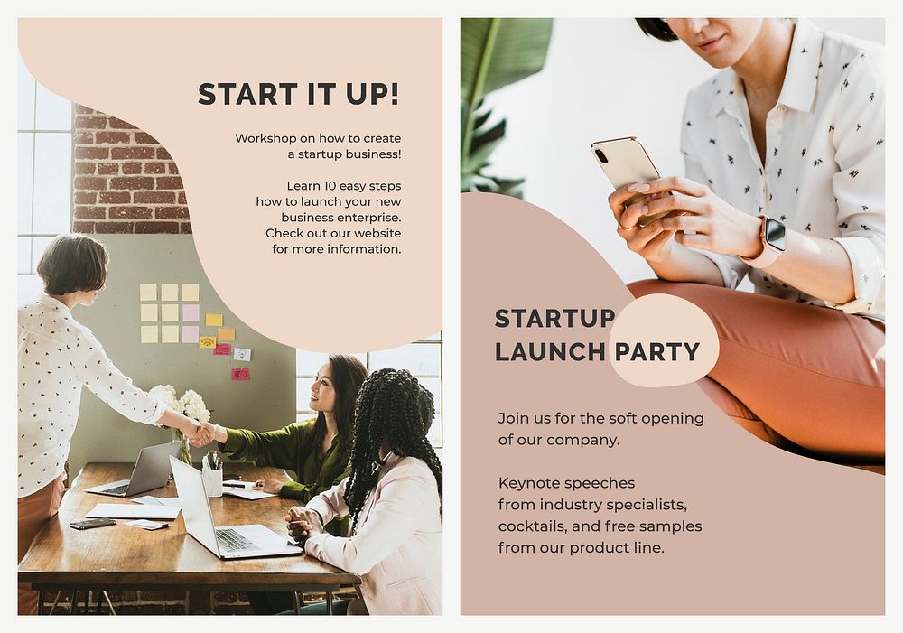 Startup poster template vector for small business