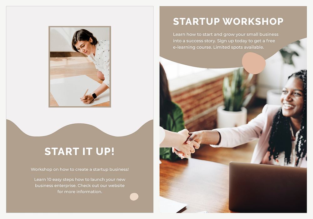 Startup poster template psd for small business