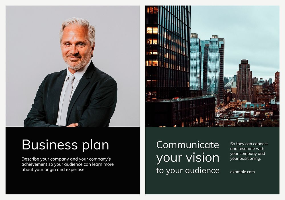Various business poster templates psd with people photography set