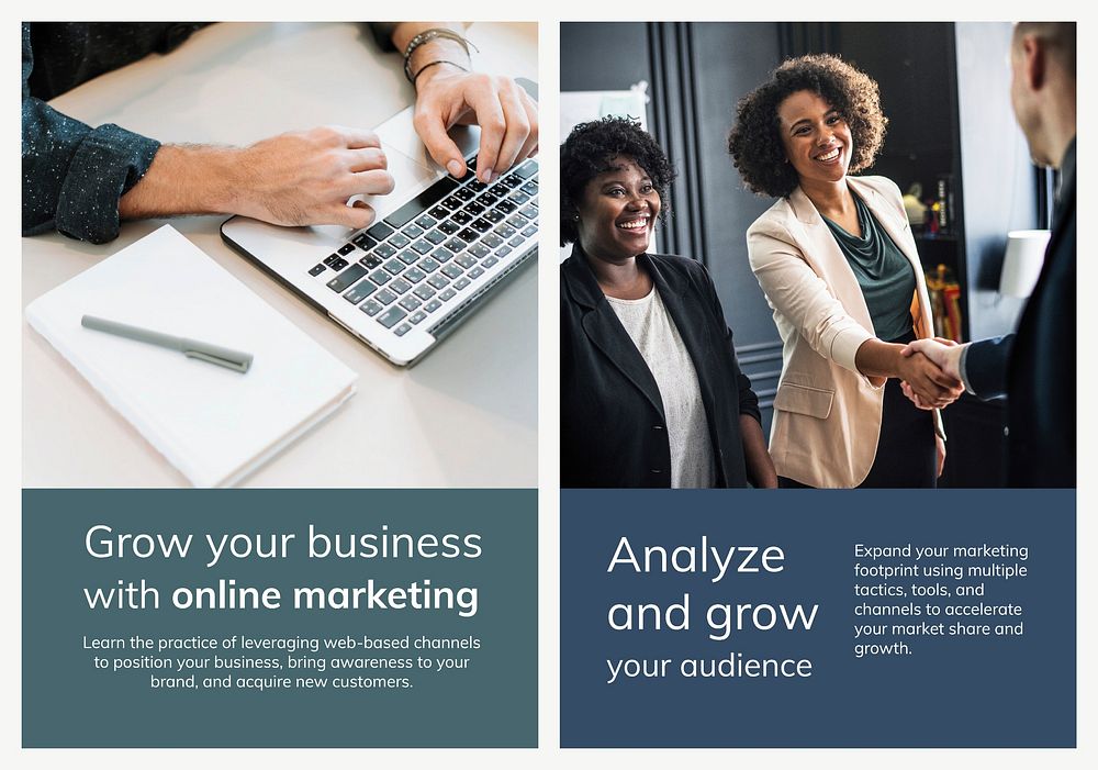 Various digital marketing templates psd business poster set