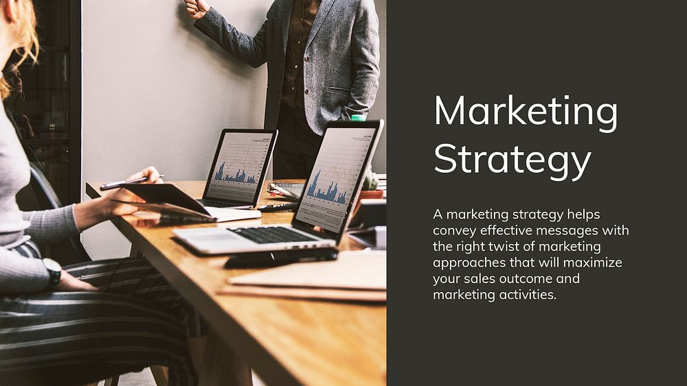 Digital marketing business template psd on strategy topic for presentation