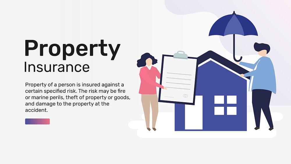 Property insurance template vector for presentation