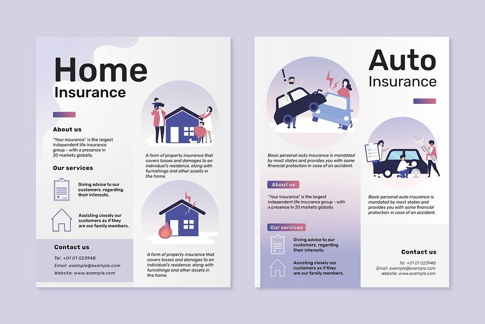 Flyer templates psd for home and auto insurance
