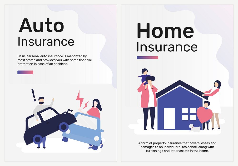 Poster templates psd for home and auto insurance