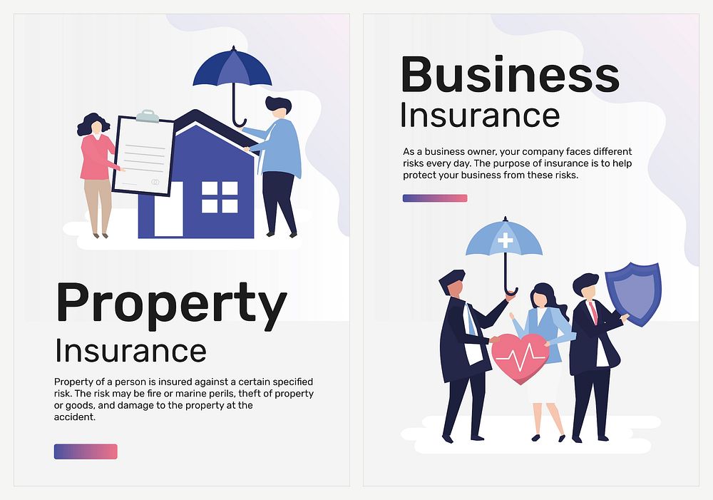 Poster templates psd for property and business insurance