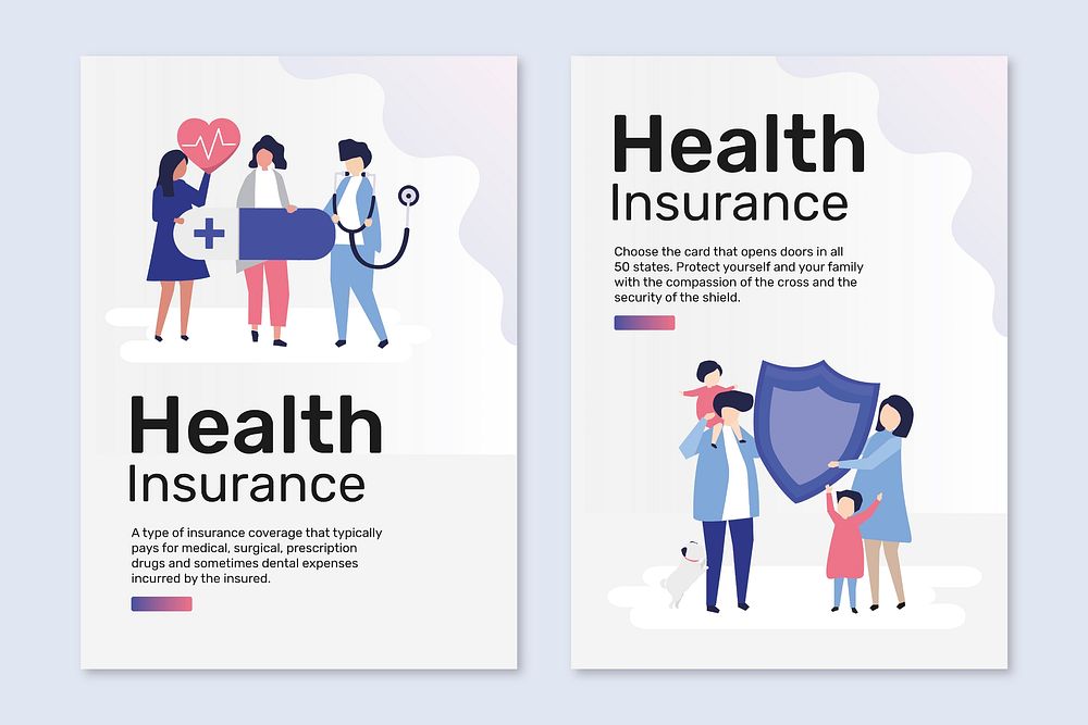 Poster templates psd for health insurance