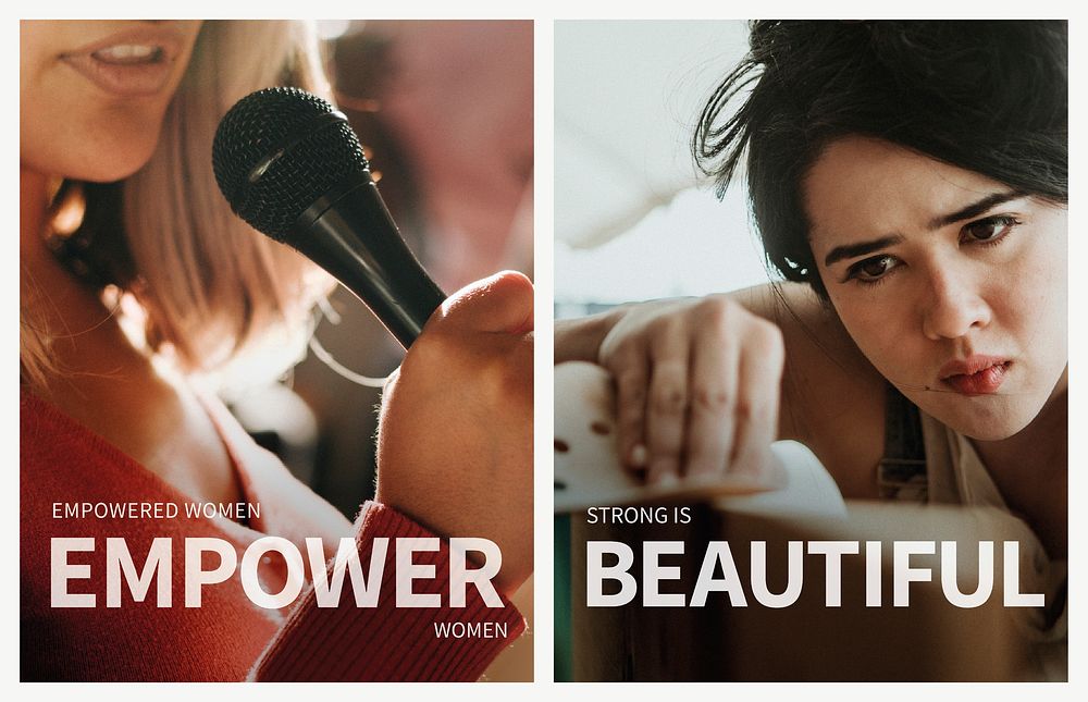 Empowering women flyer template psd with editable text collection