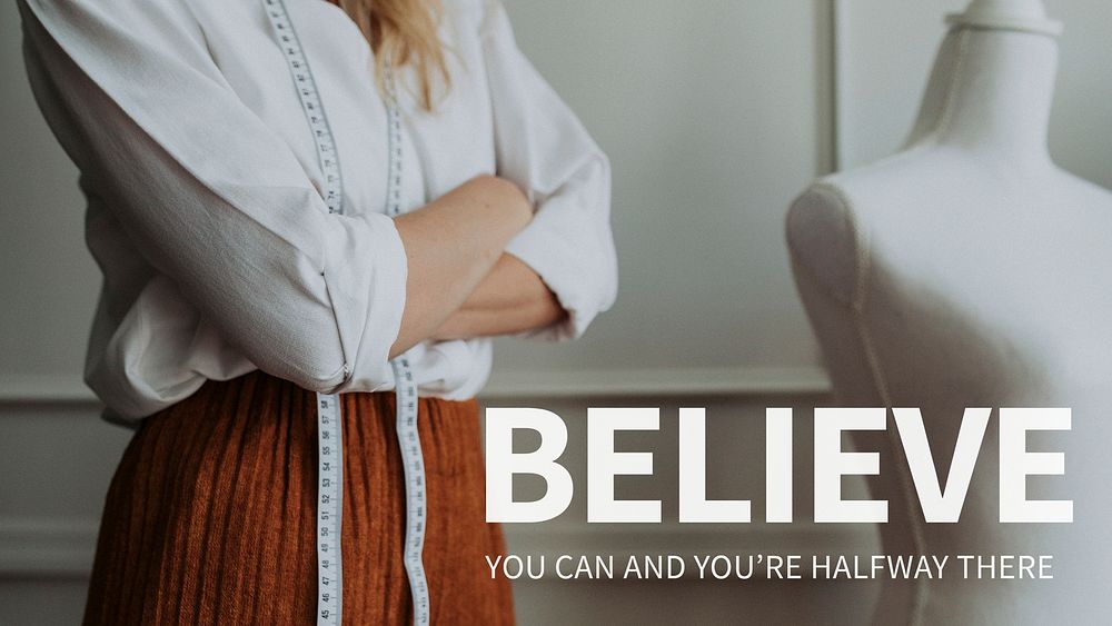 Believe presentation template psd fashion theme with editable text