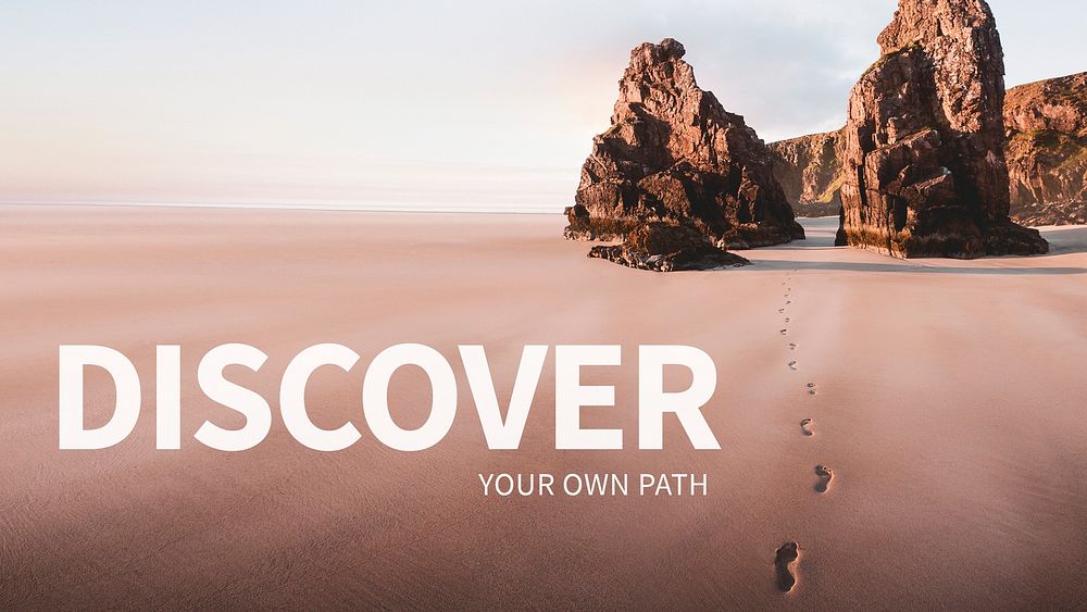 Discover beach template psd for presentation with editable text