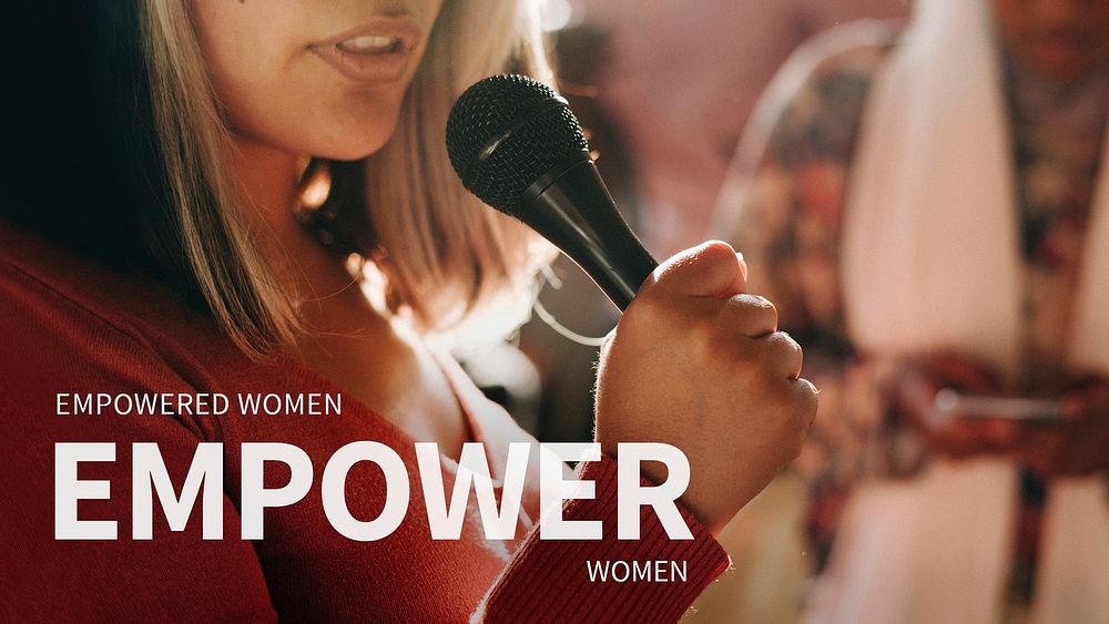 Women empowerment template psd for presentation with editable text