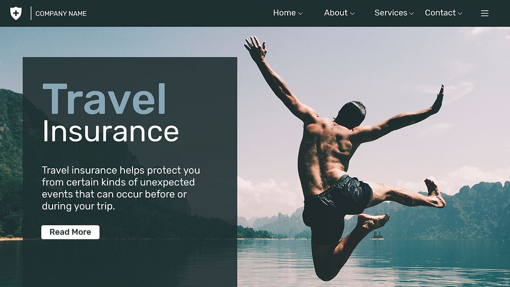 Travel insurance template psd with editable text