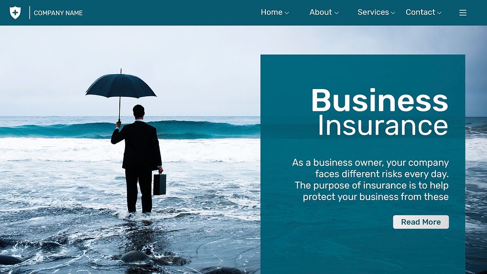 Business insurance template psd with editable text