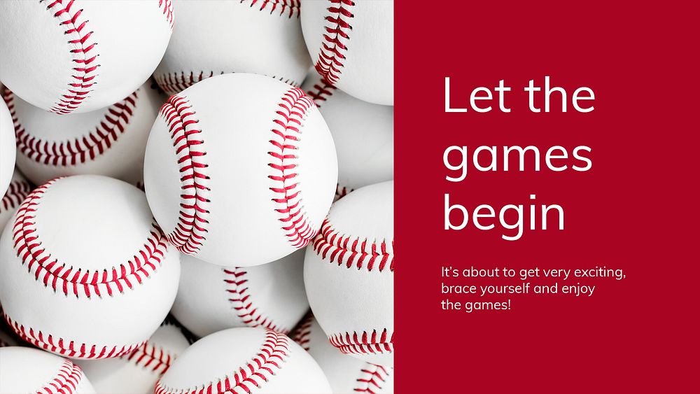 Baseball sports template psd motivational quote presentation