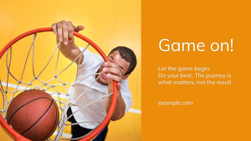 Basketball sports template vector motivational psd presentation