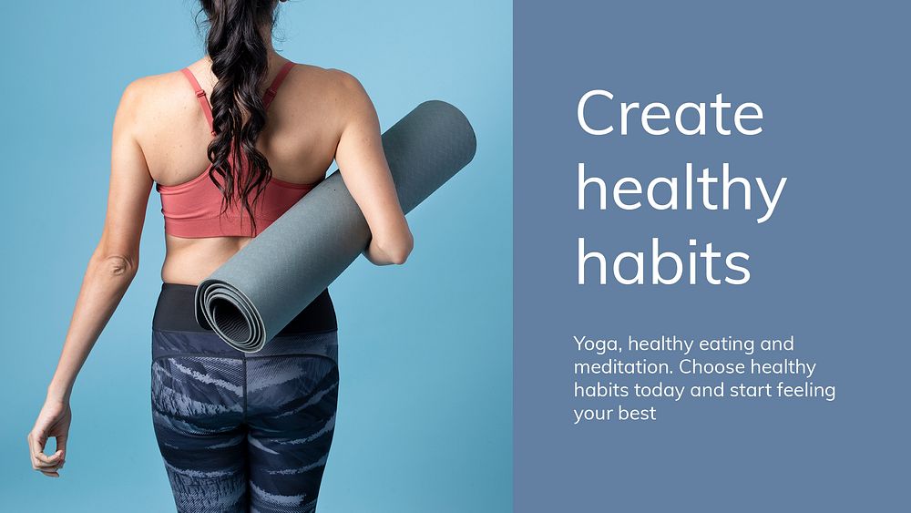 Yoga exercise wellness template psd for healthy lifestyle presentation