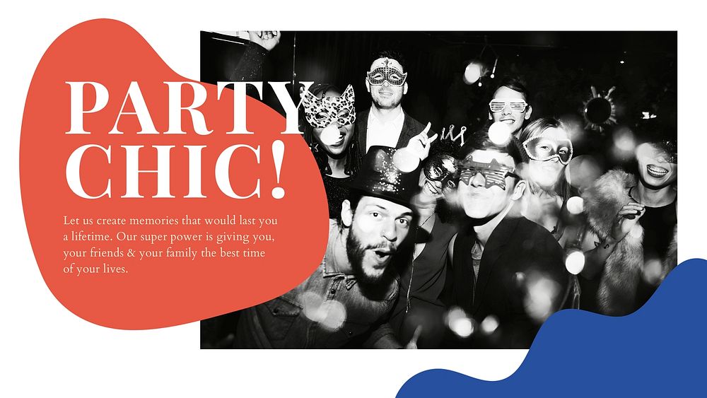 Party chic ad template psd event organizing presentation