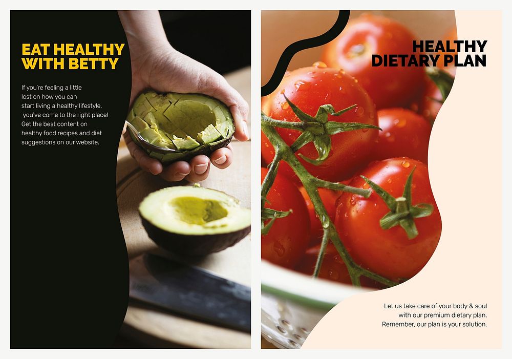 Healthy vegan template psd lifestyle marketing food poster set